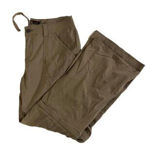 Prana Womens Hiking Pants 8 (30x28) Zip Off Shorts Cargo Outdoor Brown Wide Leg